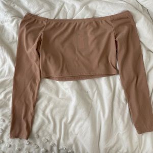 Mauve ribbed crop top